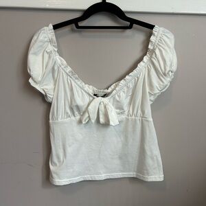 SHEIN White Puff Sleeve Women's Top- L